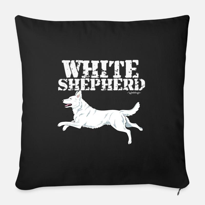 Berger Blanc - Housse de coussin décorative 45 x 45 cm - noir