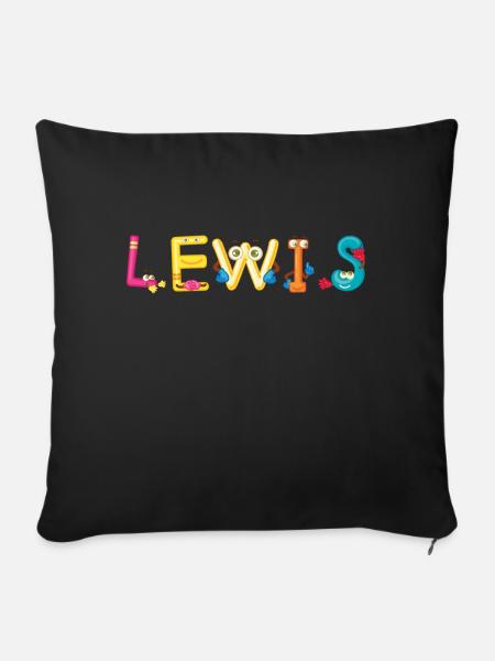 Lewis - Sofakissenbezug 45 x 45 cm - Schwarz