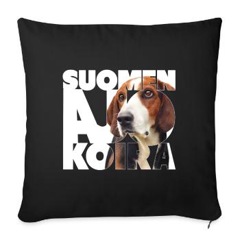 Finnish Hunting Dog I - Sofa pillowcase 17,3'' x 17,3'' (45 x 45 cm) - black - Front