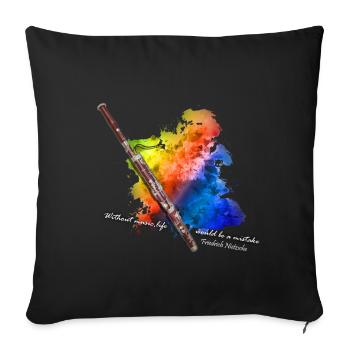 bassoon - Sofa pillowcase 17,3'' x 17,3'' (45 x 45 cm) - black - Front