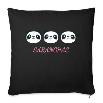 J’adore la langue coréenne - Housse de coussin décorative 45 x 45 cm - noir - Devant