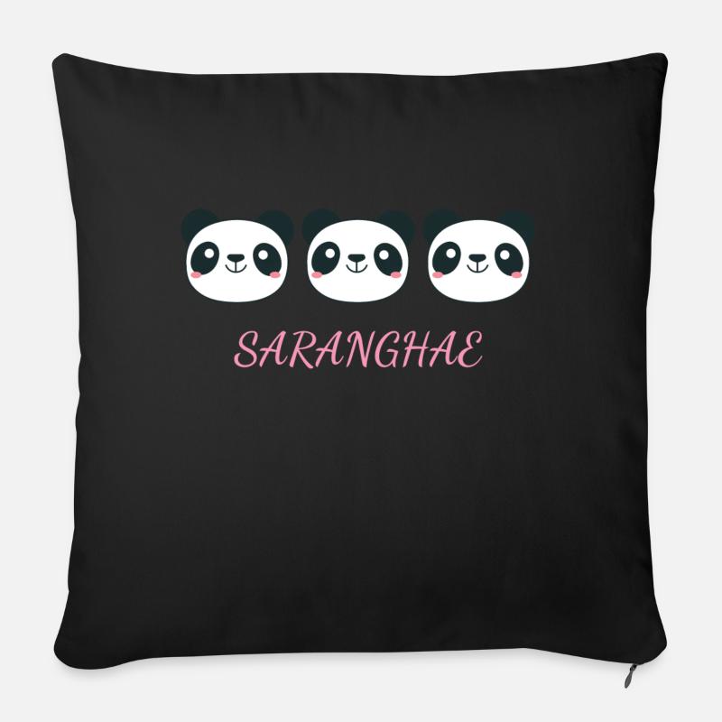 Liebe Koreanisch Sprache - Sofakissenbezug 45 x 45 cm - Schwarz