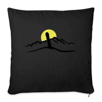 Snowboard, Mountains and Sun - Sofa pillowcase 17,3'' x 17,3'' (45 x 45 cm) - black - Front