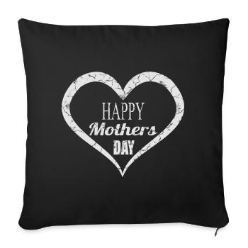 Motif de la fête des mères - Housse de coussin décorative 45 x 45 cm - noir - Devant