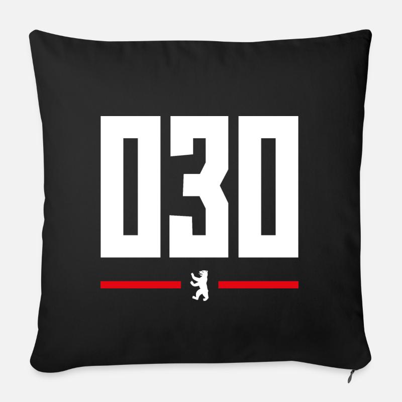 030 BERLIN - Housse de coussin décorative 45 x 45 cm - noir