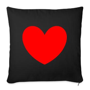 Red Heart Bow Gift Gift Idea Couples - Sofa pillowcase 17,3'' x 17,3'' (45 x 45 cm) - black - Front
