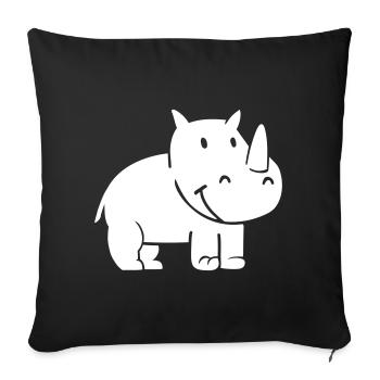 Nashorn - Sofakissenbezug 45 x 45 cm - Schwarz - Vorne