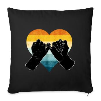 Friendship - Sofa pillowcase 17,3'' x 17,3'' (45 x 45 cm) - black - Front