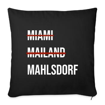 Stadtnamen im modernen Schriftzug Mahlsdorf - Sofakissenbezug 45 x 45 cm - Schwarz - Vorne