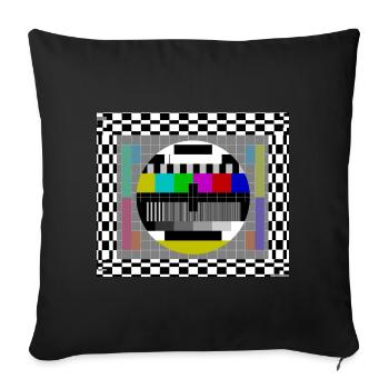 Face mask TV test pattern mask retro television - Sofa pillowcase 17,3'' x 17,3'' (45 x 45 cm) - black - Front