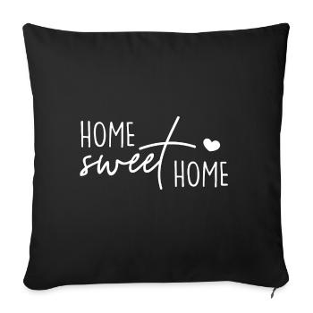 Home sweet Home - Housse de coussin décorative 45 x 45 cm - noir - Devant