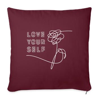AIMEZ-VOUS - Housse de coussin décorative 45 x 45 cm - bordeaux - Devant