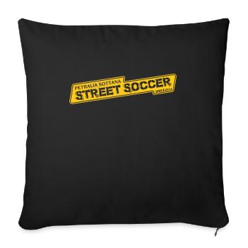 Soccer de rue depuis 2016 - Housse de coussin décorative 45 x 45 cm - noir - Devant