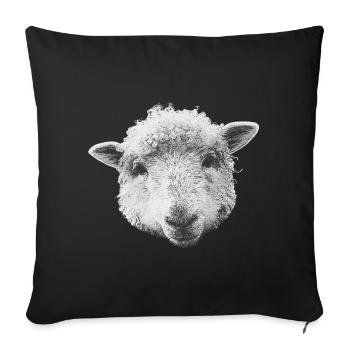 Mouton design fille, tête de mouton Canvas Look - Housse de coussin décorative 45 x 45 cm - noir - Devant