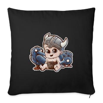 odin viking baby - Housse de coussin décorative 45 x 45 cm - noir - Devant