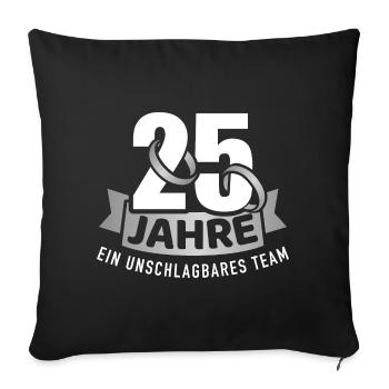 Silberhochzeit - Sofakissenbezug 45 x 45 cm - Schwarz - Vorne