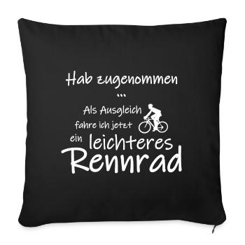 leichteres Rennrad (Hab zugenommen...) - Sofakissenbezug 45 x 45 cm - Schwarz - Vorne