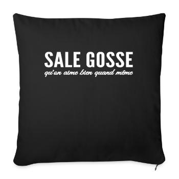sale gosse - humour - Housse de coussin décorative 45 x 45 cm - noir - Devant