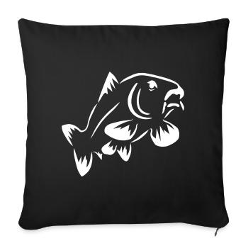 Carpes de poisson dessin - Housse de coussin décorative 45 x 45 cm - noir - Devant