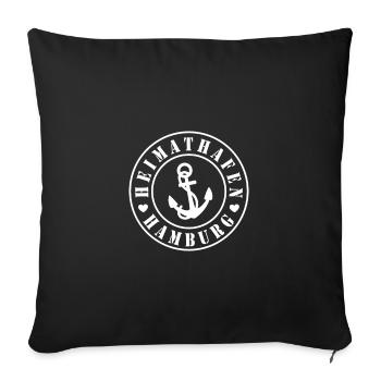 Heimathafen Hamburg - Sofakissenbezug 45 x 45 cm - Schwarz - Vorne