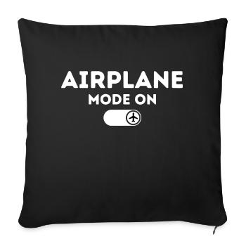 Airplane mode on - Sofa pillowcase 17,3'' x 17,3'' (45 x 45 cm) - black - Front