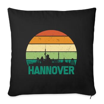 Hannover Skyline Retro Ville - Housse de coussin décorative 45 x 45 cm - noir - Devant