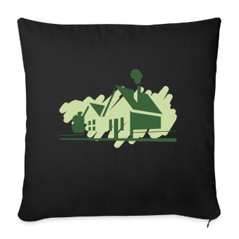 houses - Sofa pillowcase 17,3'' x 17,3'' (45 x 45 cm) - black - Front