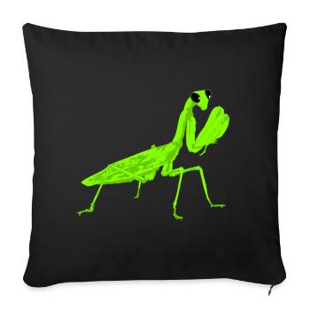 Worshiper Mantis Religiosa Instekt - Sofa pillowcase 17,3'' x 17,3'' (45 x 45 cm) - black - Front