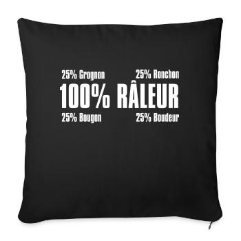 Raleu - Housse de coussin décorative 45 x 45 cm - noir - Devant