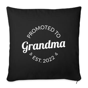 Promu grand-mère Est. 2022 I - Housse de coussin décorative 45 x 45 cm - noir - Devant