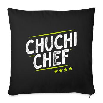 Küchenchef - Chuchi Chef - Schweizerdeutsch - Sofakissenbezug 45 x 45 cm - Schwarz - Vorne