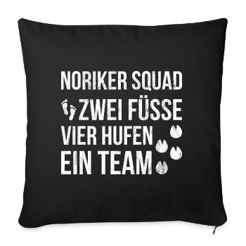 Pferd Noriker Pferde - Sofakissenbezug 45 x 45 cm - Schwarz - Vorne