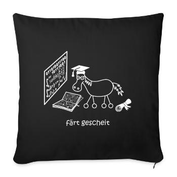 finté, cheval intelligent, QI, intelligent - Housse de coussin décorative 45 x 45 cm - noir - Devant