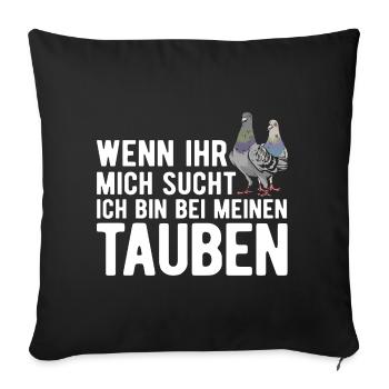 Taube Tauben Vogel - Sofakissenbezug 45 x 45 cm - Schwarz - Vorne