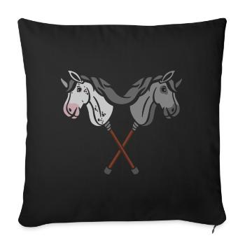 hobby horsing cheval de loisir cheval de loisir - Housse de coussin décorative 45 x 45 cm - noir - Devant