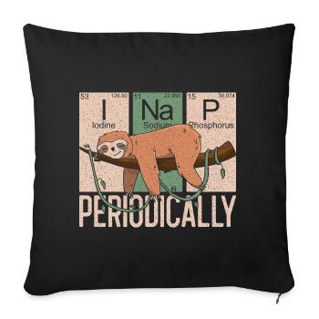 Funny Sloth Chemistry - Je fais une sieste périodique - Housse de coussin décorative 45 x 45 cm - noir - Devant