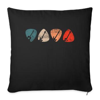 Guitaristes Musique Guitare Musiciens Guitariste - Housse de coussin décorative 45 x 45 cm - noir - Devant