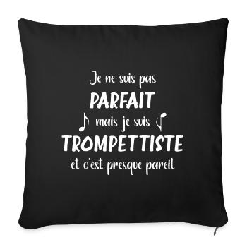 Je ne suis pas parfait mais trompettiste - Housse de coussin décorative 45 x 45 cm - noir - Devant