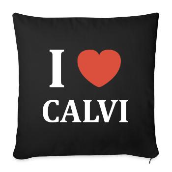 i love calvi - Housse de coussin décorative 45 x 45 cm - noir - Devant