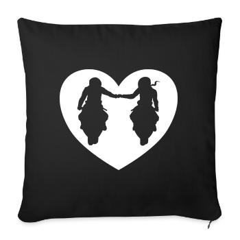 Bikercouple Paire de Paires Moto Super Sports Cars - Housse de coussin décorative 45 x 45 cm - noir - Devant