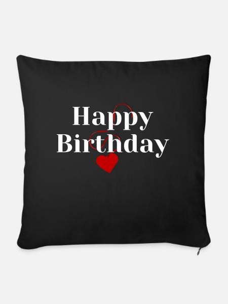 Happy Birthday - Sofakissenbezug 45 x 45 cm - Schwarz