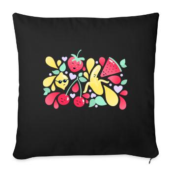 Cute Fruit - Sofakissenbezug 45 x 45 cm - Schwarz - Vorne
