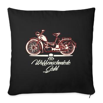Simson SR2 - DDR Ostalgie Moped Suhl - Sofakissenbezug 45 x 45 cm - Schwarz - Vorne