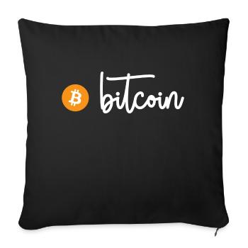 Bitcoin (Bitcoin) - Sofakissenbezug 45 x 45 cm - Schwarz - Vorne