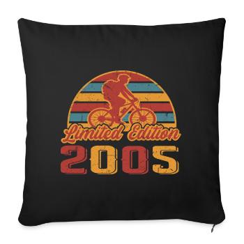 Bicycle Cyclist Bike Birthday Year of construction 2005 - Sofa pillowcase 17,3'' x 17,3'' (45 x 45 cm) - black - Front