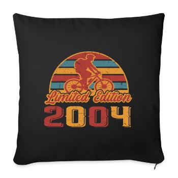 Bicycle Cyclist Mountain Bike Birthday 2004 - Sofa pillowcase 17,3'' x 17,3'' (45 x 45 cm) - black - Front