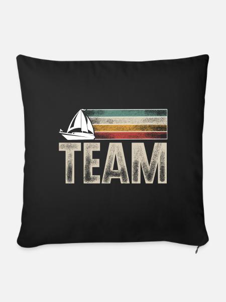 Segeln Segler Segelboot Team Crew - Sofakissenbezug 45 x 45 cm - Schwarz