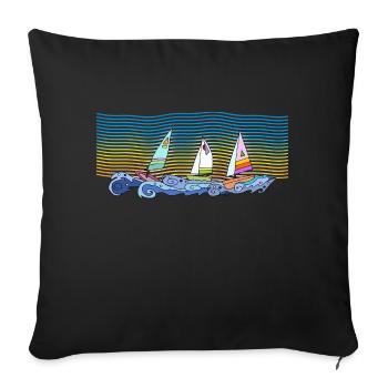 Segelboote - Sofakissenbezug 45 x 45 cm - Schwarz - Vorne
