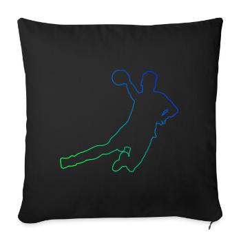 Jeux de handball masculins Joueuses de handball Handballeuses - Housse de coussin décorative 45 x 45 cm - noir - Devant