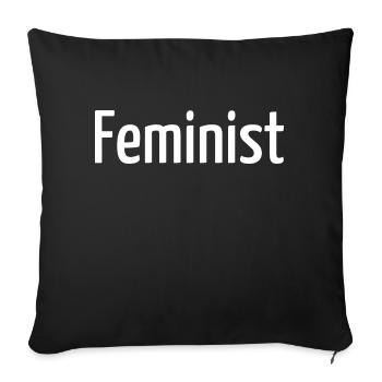 empowerment féministe girlpower vernis à ongles - Housse de coussin décorative 45 x 45 cm - noir - Devant
